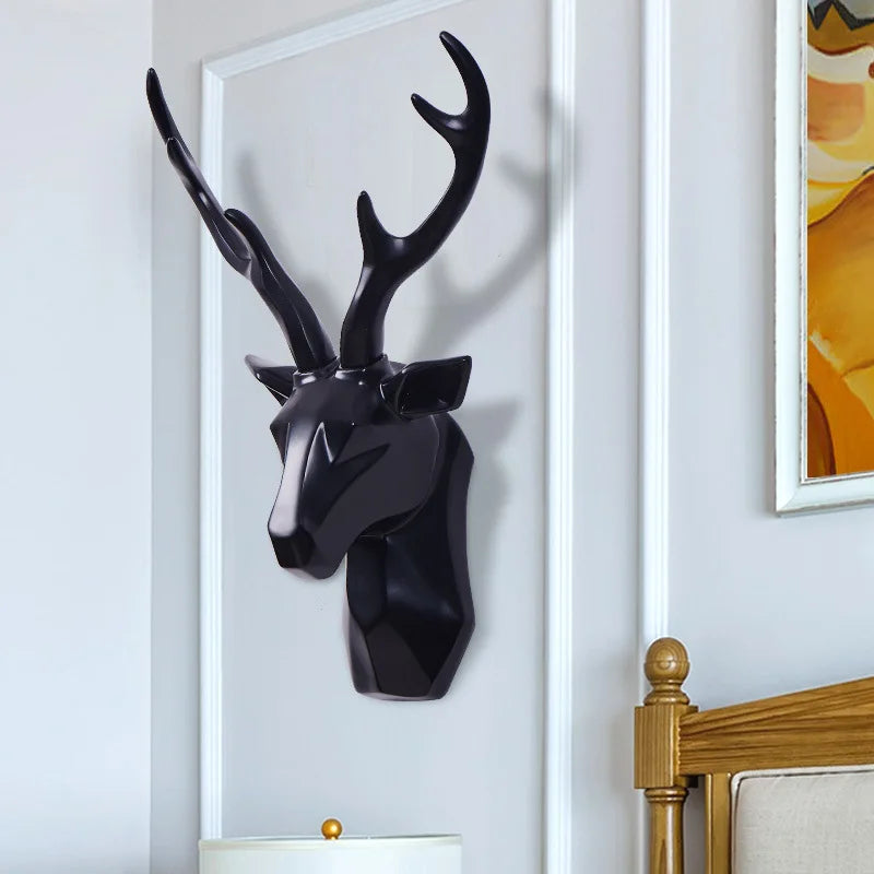 3D Gold Deer Head Wall Art