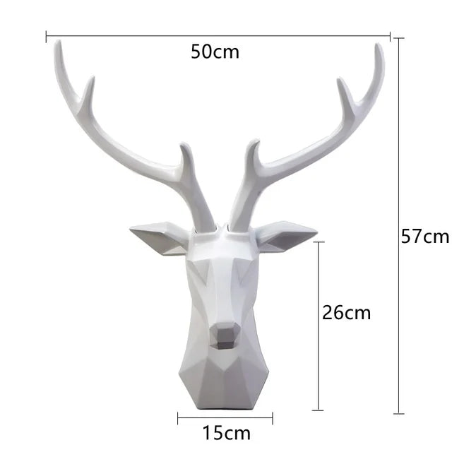 3D Gold Deer Head Wall Art