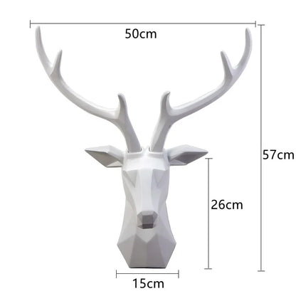 3D Gold Deer Head Wall Art