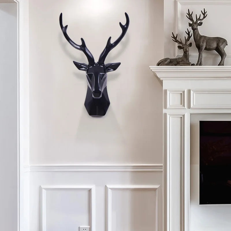 3D Gold Deer Head Wall Art