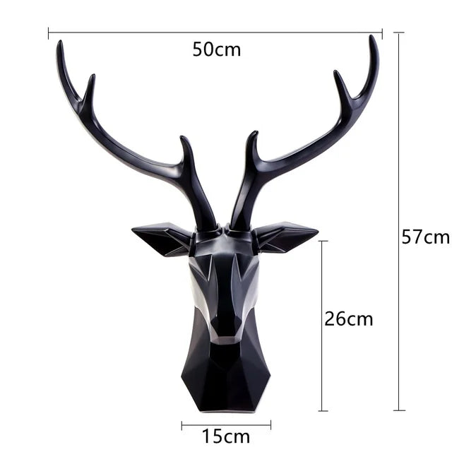 3D Gold Deer Head Wall Art