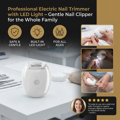 Electric Nail Trimmer with LED Light – Safe & Gentle for the Whole Family