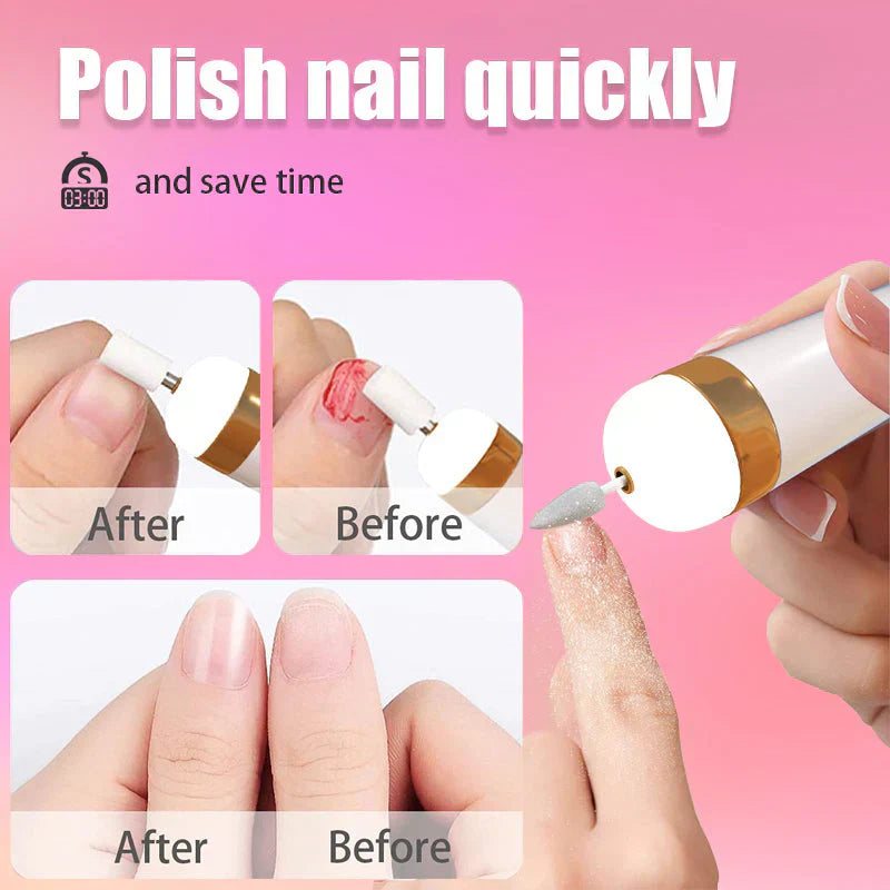 5-in-1 Electric Nail File – Rechargeable Manicure & Pedicure Kit with LED Light