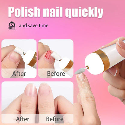 5-in-1 Electric Nail File – Rechargeable Manicure & Pedicure Kit with LED Light