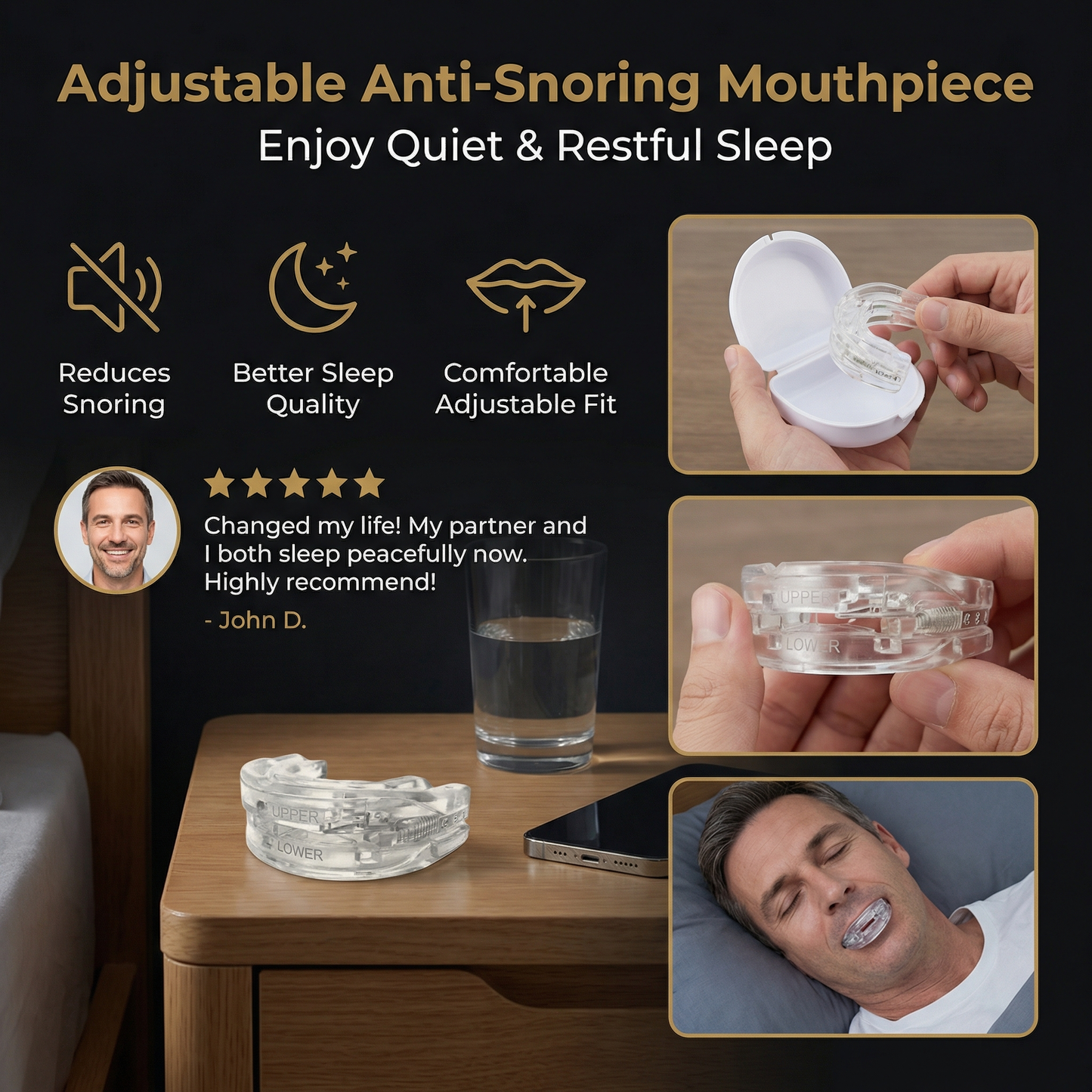 Anti-Snoring Mouthpiece – Custom Fit for Quiet, Restful Sleep