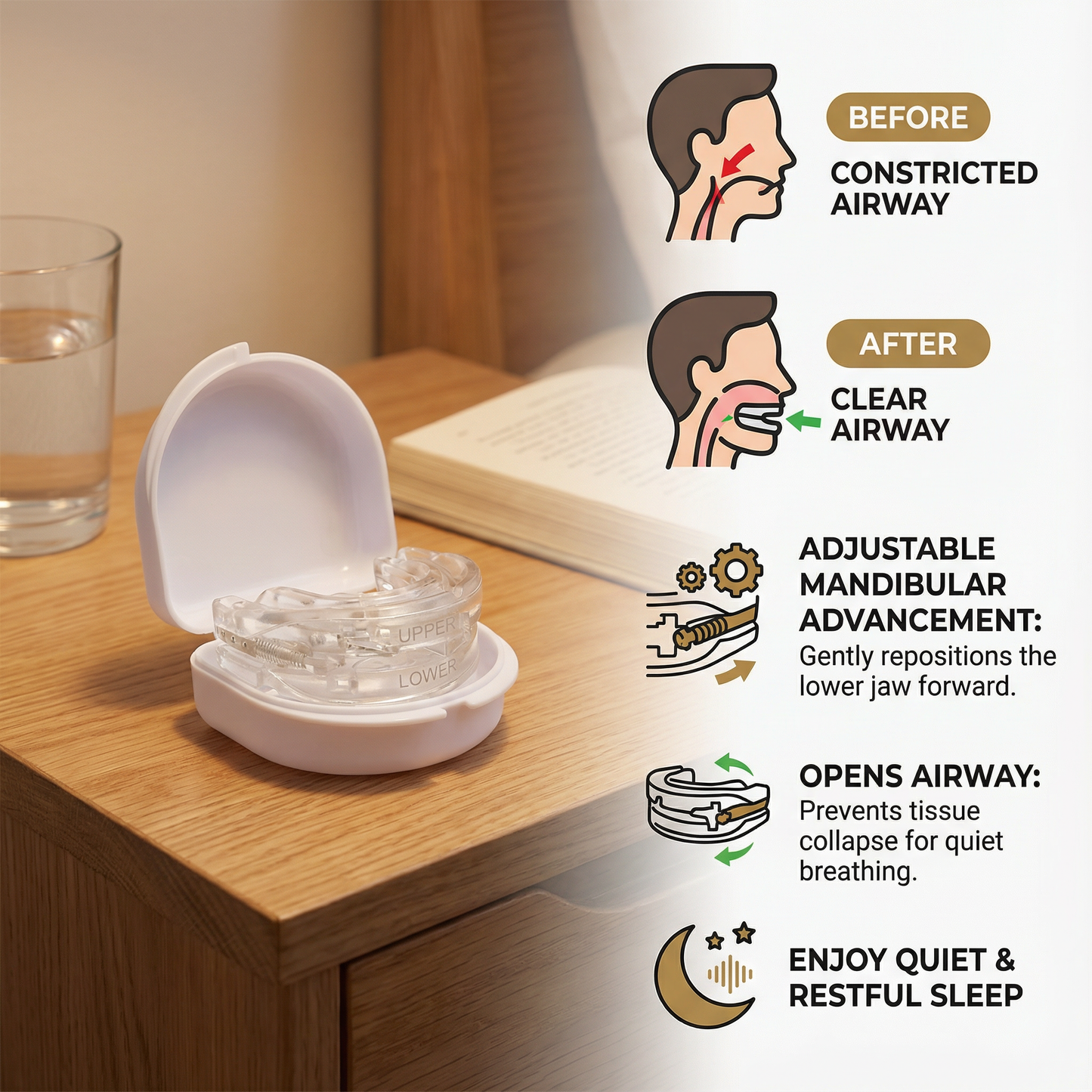 Anti-Snoring Mouthpiece – Custom Fit for Quiet, Restful Sleep
