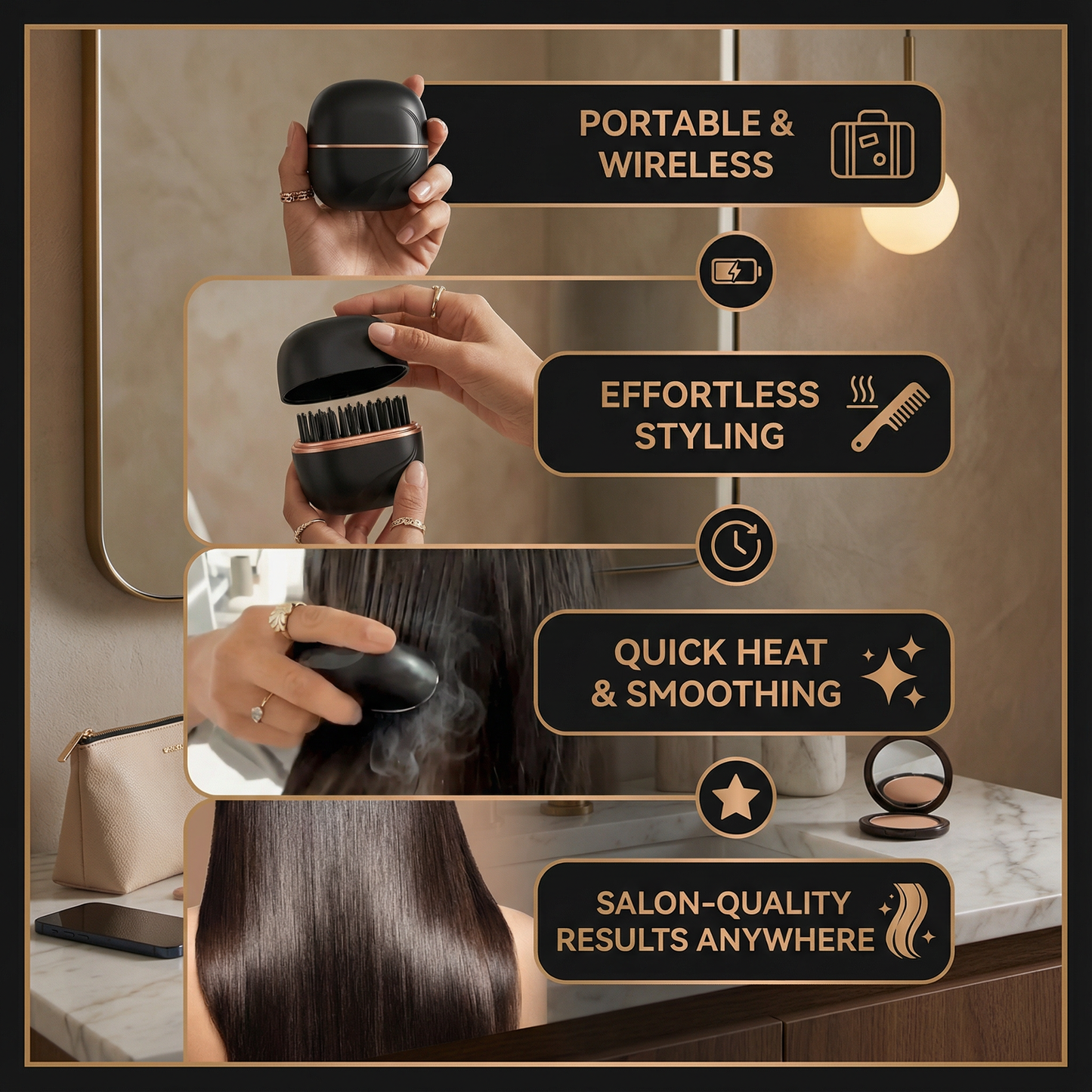 Smooth & Go Styler – Cordless Hair Straightener for On-the-Go Styling